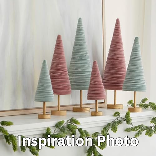 Mulberry Velvet Pedestals Set of 3, Purple Valentine Tree Tabletop, Winter Holiday Centerpiece, Elegant Mantel Accent, Handcrafted Entryway, Gift for (Mulberry) - color: Mulberry