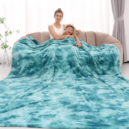 Fleece Throw Blanket Cozy Soft Lightweight Throw Blankets Warm Plush Lightblue Fall Blankets and Throws Couch Sofa Bed Camping Travel Picnic Outdoor Blanket Bedding for Women Wife Mom 60x80 in - color: Lightblue Tie Dye Blanket, size: Size 60" x 80"(150 x