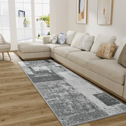 LOCHAS Washable Runner Rugs for Hallway 2x6, Non Slip Entryway Rug Runners - color: Grey, size: 6' x 2' (Rectangular)
