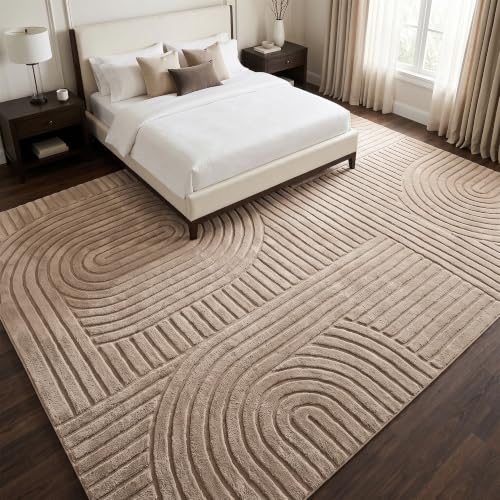 Brown Solid Area Rug 9x12 Large Washable Soft Rugs for Living Room - color: Light Brown, size: 9' x 12' (Rectangular)