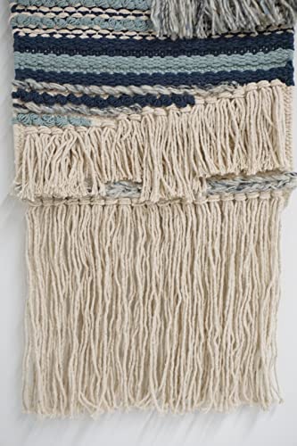 Home&Manor Wool and Cotton Macrame Wall Hanging with Rod Included