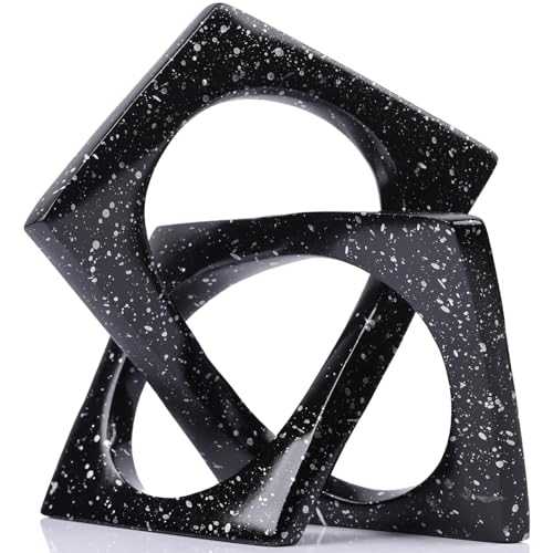 Modern Geometric Sculpture Black Knot Statue Decor, Home Bookcase Centerpiece Jax Decorative, Tabletop Sculpture and Figurines, For Home Decor Accent Cube Ornaments - color: Black