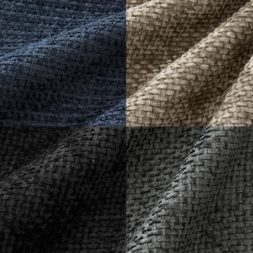 MIULEE Soft Decorative Chenille Pillow Covers Navy Grey 18x18 Pack of 4 - color: Neutral Navy/Grey, size: 18" x 18" (Pack of 4)