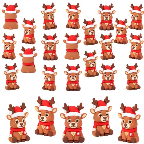 30 Pcs Miniature Christmas Reindeer Figurines, Tiny Deer Statues Ornaments - color: Reindeer, size: 30 Pcs