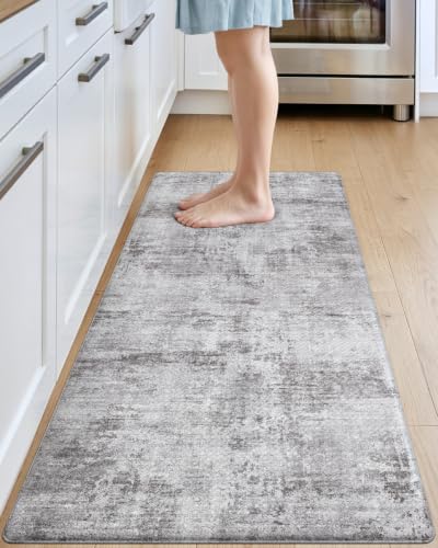 DEXI Kitchen Floor Mats Cushioned Anti Fatigue Runner, 23x59 Dark Grey - color: Dark Grey, size: 59"L x 23"W x 0.4"Th