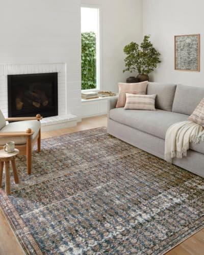 Loloi Amber Lewis Billie Ocean/Brick 7'-6" x 9'-6" Area Rug - color: Ocean / Brick, size: 9'6" x 7'6" (Rectangular)
