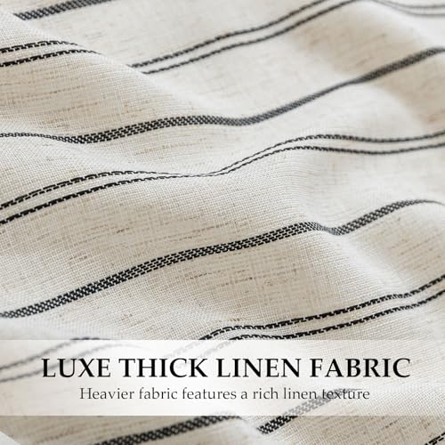 Black Striped Kitchen Curtains,Light Filtering,2 Panels,26x36 - color: Black, size: 26"W x 36"L (Pack of 2)