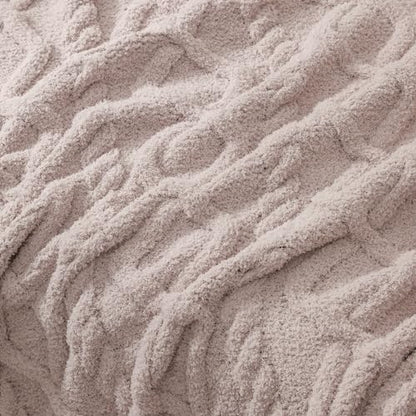Premium Minky Throw Blanket, Soft Plush Lightweight Cozy Touch - color: Cable Knit Beige, size: Throw(50″x60″)