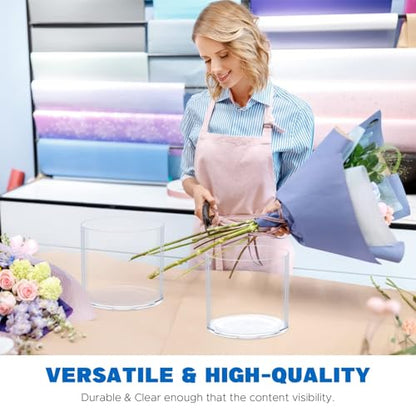 JYPS Clear Plastic Flower Vase Centerpiece - size: 1 Piece - 6.2'' W*5.9'' H