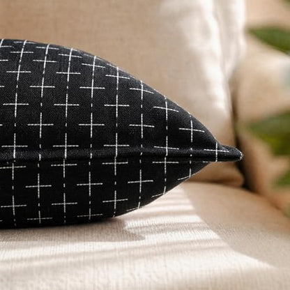 AVOIN colorlife Black Flange Edge Throw Pillow Covers 16x16 Inch 2PC - color: Black, size: 16" x 16" (Pack of 2)