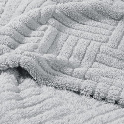 Whale Flotilla Lightweight Fleece Twin Size Blanket for Bed, Light Grey - color: Light Grey, size: Twin(60x80 Inch)