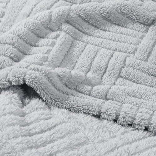 Whale Flotilla Lightweight Fleece Queen Size Blanket for Bed, Light Grey - color: Light Grey, size: Queen(90x90 Inch)