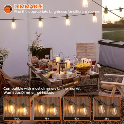 Kawaya ST38 Outdoor String Lights 200FT for Patio Garden Porch Bistro Cafe - size: 200FT