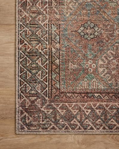 Loloi Amber Lewis Billie Aqua/Rust 8'-6" x 11'-6" Area Rug - color: Aqua / Rust, size: 11'6" x 8'6" (Rectangular)