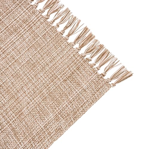 Cotton Placemats Set of 6-13x19 Inch, Woven Chambray Place Mats, Durable & Elegant for Dining Table, Wedding, Restaurant, Machine Washable, Oeko-TEX Certified - Taupe - color: Taupe - Chambrey