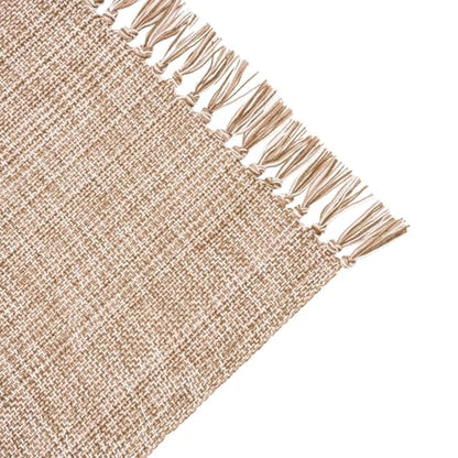 Cotton Placemats Set of 6-13x19 Inch, Woven Chambray Place Mats, Durable & Elegant for Dining Table, Wedding, Restaurant, Machine Washable, Oeko-TEX Certified - Taupe - color: Taupe - Chambrey