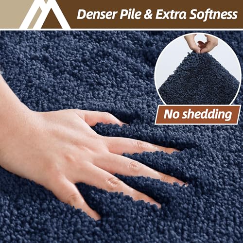 COSY HOMEER Extra Thick Bath Rugs for Bathroom Non Slip Bath Mat 24x36 Navy - color: Navy, size: 2' X 3' (Rectangular)