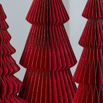 Your Heart's Content Set of 3 Red Honeycomb Paper Trees (Large Set 3 Red) - color: Large Set 3 Red