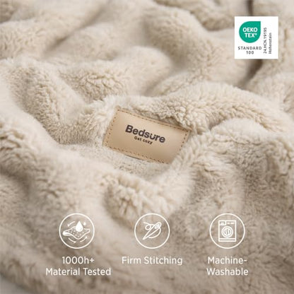 Bedsure Cloud Bubble Blanket, Soft Cozy Throw, Beige, 50"×70" - color: 04 Beige, size: Throw XL (50" X 70")
