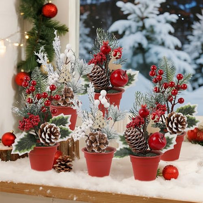 winemana Mini Christmas Tabletop Trees Centerpieces Decorations for Office - size: Style 4