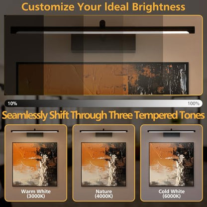 16in Wireless Picture Light, Battery Operated LED Wall Sconce - color: Black