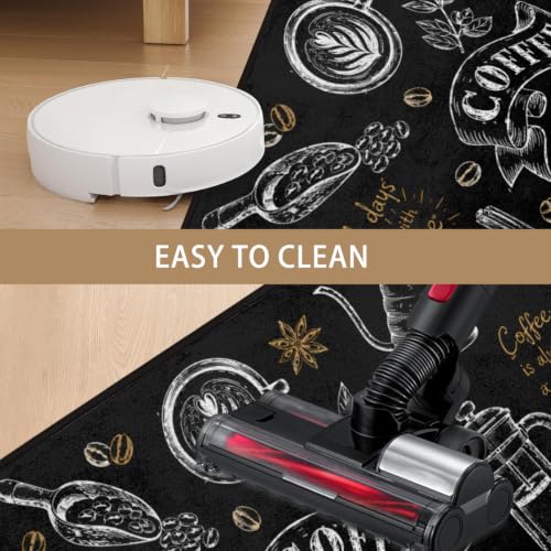 Black Coffee Kitchen Rug Non-Slip Indoor Carpet Absorbent Welcome Mat - color: A:a-5