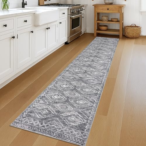 KILOCOCO Hallway Runner 2x12 ft Washable Runner Rug Non Slip, Grey - color: Grey, size: 2' x 12' (Runner)