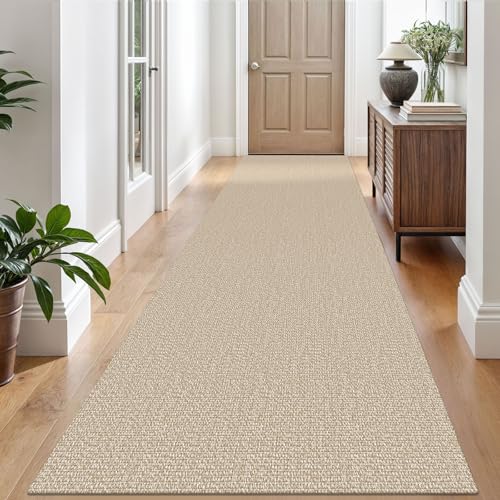 EARTHALL Washable Runner Rug, Non Slip Hallway Runner, 3x10 Ft, Sand/Beige - color: Sand/Beige, size: 3' x 10' (Rectangular)