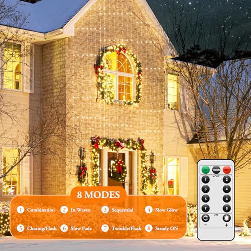 2 Pack 33FT 100 LED Fairy Lights Battery Operated with Timer & Remote