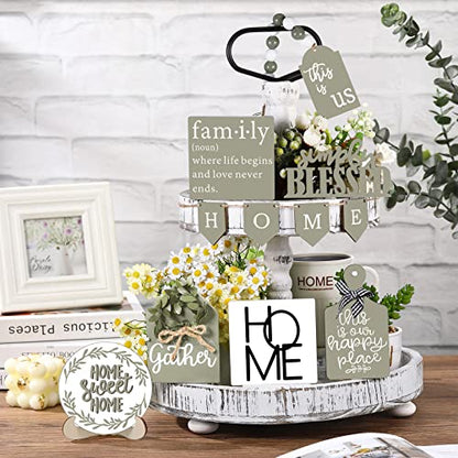 FairySandy 11 Pcs Tiered Tray Decor Farmhouse Set, Classic - style: Classic