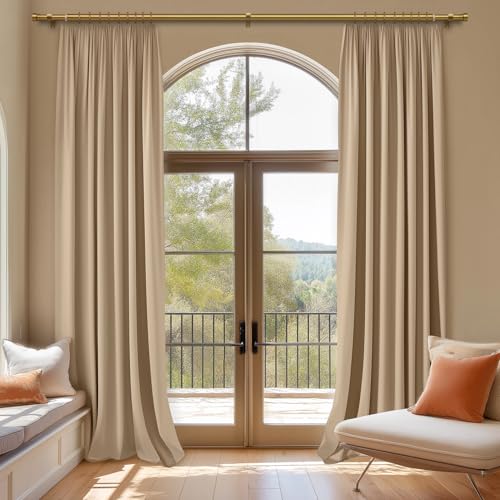 Oneach Curtain Rods for Windows 66 to 120 Inch, 1 Inch Pole Adjustable Curtain Rod with Easy Installation and Modern Design, Modern Decorative for Bedroom Kitchen Living Room - color: 017 Antique Gold, size: 16"-120"|1 Pack