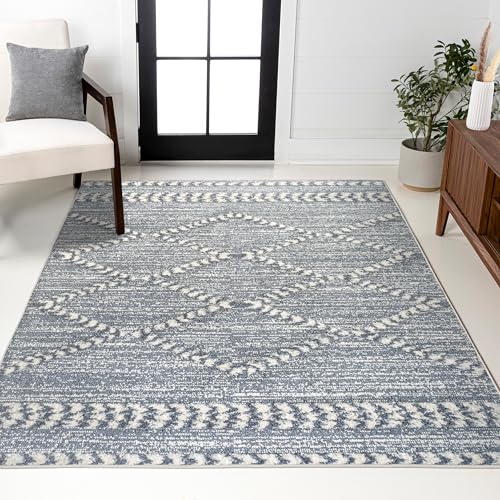 JONATHAN Y Trellis High-Low Gray/Cream Indoor Area Rug 3X5 ft, Sofie Moroccan for Living Room, Bedroom, Kitchen, Office, Easy-Cleaning, High Traffic, Pet-Friendly, Non-Shedding SNT102A-3 - size: 3' x 5' (Rectangular)