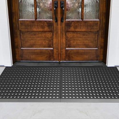 Mibao Front Door Mat, 35.5" x 24", Black, Heavy Duty Dirt Trapping - color: Black, size: 2' x 3' (Rectangular)