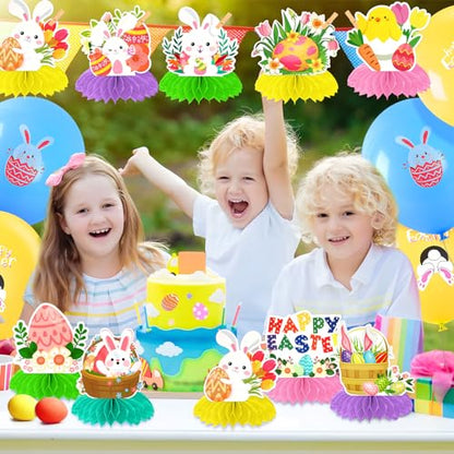 Happy Easter Honeycomb Centerpiece Decorations for Table
