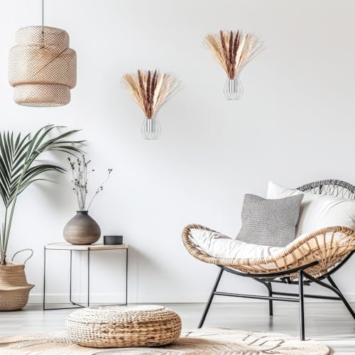 Otoolling Boho Wall Decor Set of 2, Silver, Pampas - color: Silver, style: Pampas