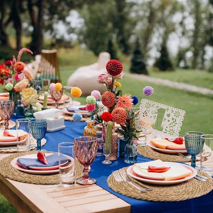 Kochorie 6 Pcs Round Woven Placemats 15 Inch Rattan Table Charger Plates - size: 15 Inch