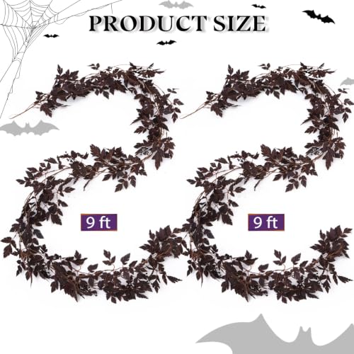 2 Pack 9 Ft Fall Garlands, Plum Cimicifuga Seeded Halloween Decor - size: 9 Ft