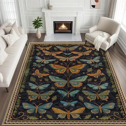 8x10 Area Rug for Living Room Butterfly Rugs Butterflies Insect Machine - color: Butterfly, size: 8' x 10' (Rectangular)