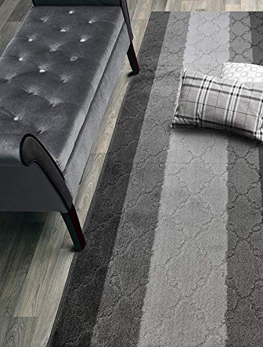 3 Ft Grey Entryway Kitchen Bath Rug Mat, Non Slip Washable, Soft - color: Anthracite Trellis, size: 2'2" x 3' (Rectangular)