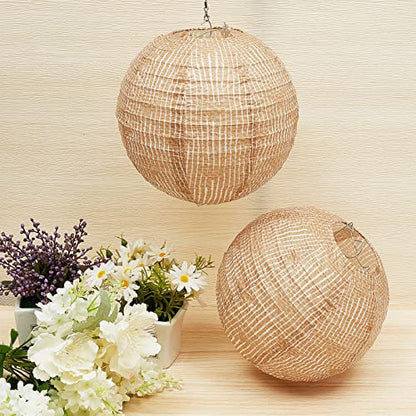 Hortsun 12 Pcs Print Burlap Paper Lanterns Classroom Decor,8 Inch - size: 8 Inch