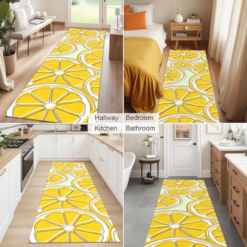 AooHHooA 2x6 Lemon Runner Rug, Washable Hallway Runner Rug, Yellow - color: Lemon-1, size: 2' x 6' (Runner)