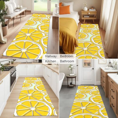 AooHHooA 2x6 Lemon Runner Rug, Washable Hallway Runner Rug, Yellow - color: Lemon-1, size: 2' x 6' (Runner)