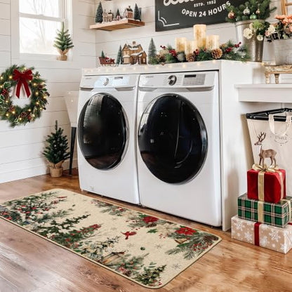 Baccessor Christmas Kitchen Rugs Set of 2, 17x29 and 17x47 Inch - color: Xmas Trees