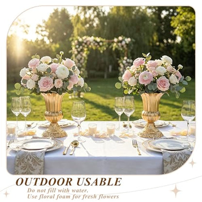 Gold Vases for Centerpieces, 2 Pcs Metal Trumpet Vase, 8.4" Tall - color: French Gold, size: 8.4in-2Pcs