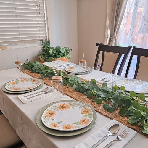 CQURE 120 Pack 840Ft Eucalyptus Garland,Artificial Eucalyptus Leaves Table Greenery Garland Wreath Vines for Wedding Party Table Fireplace Bedroom Wall Room Decor - size: 840Ft-120Pack-Green