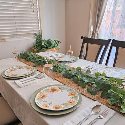 CQURE 120 Pack 840Ft Eucalyptus Garland,Artificial Eucalyptus Leaves Table Greenery Garland Wreath Vines for Wedding Party Table Fireplace Bedroom Wall Room Decor - size: 840Ft-120Pack-Green