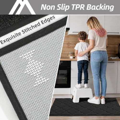COSY HOMEER Soft Kitchen Floor Mats and Rugs Non Slip 20"x79",Black - color: Black, size: 20"X 79"