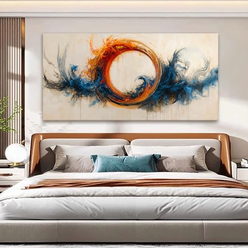 Large Wall Art Prints 29"x58" Abstract Red Blue Wall Art For Living Room - color: IU1E, size: 58"L x 29"W
