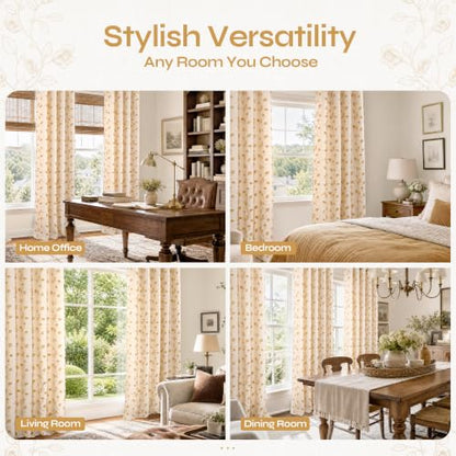 BGment Yellow Linen Curtains for Living Room 96 inches Long - 2 Panels - color: Yellow, size: 52"W x 96"L (Pack of 2)