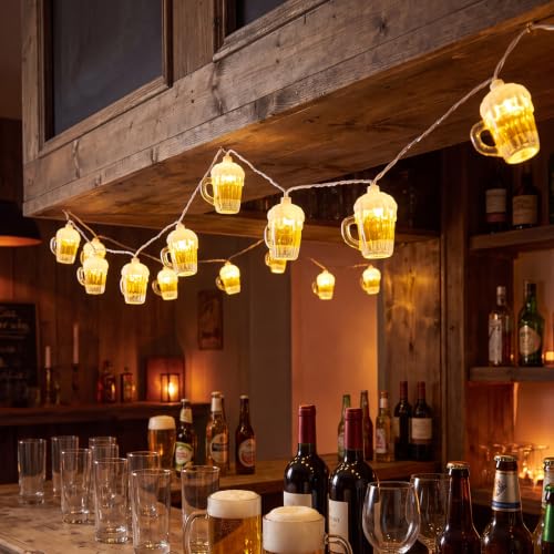 8.5FT Beer Mug String Lights Outdoor, 10 LED Tropical Beach Themed Lights - color: Beer Mug String Lights